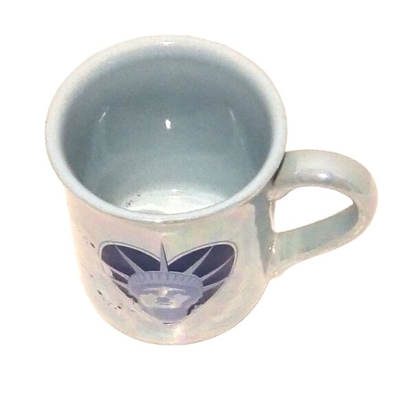 Statue of Liberty Museum Coffee Mug 3D Light Pearlescent Blue 12 oz - Picture 7 of 7
